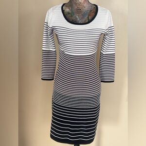 Allison Brittany Knit Sweater Striped Casual Dress Size Small